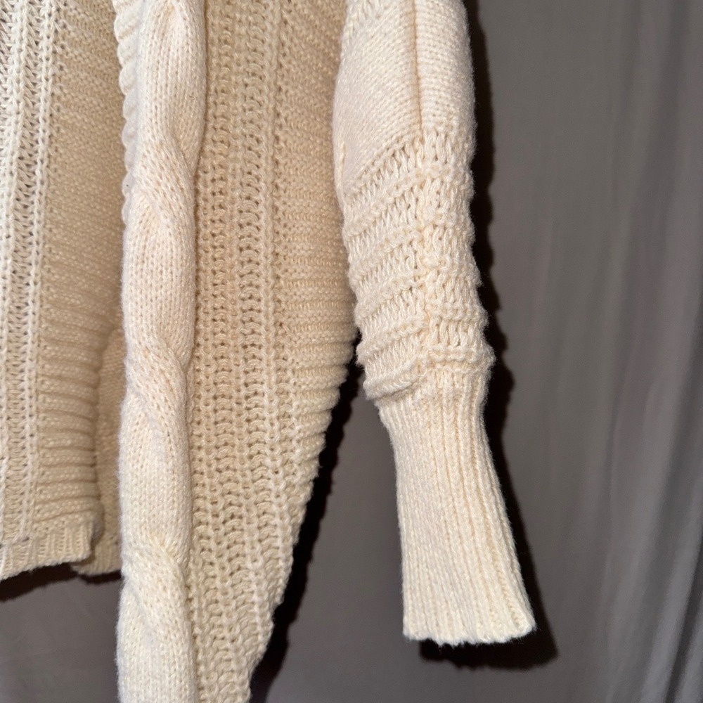 Simply Southern Cream Cable Knit Cardigan Sweater Womens Large Cocoon Dolman L - Picture 6 of 12